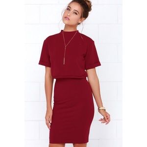 Two Piece Maroon Skirt and Top